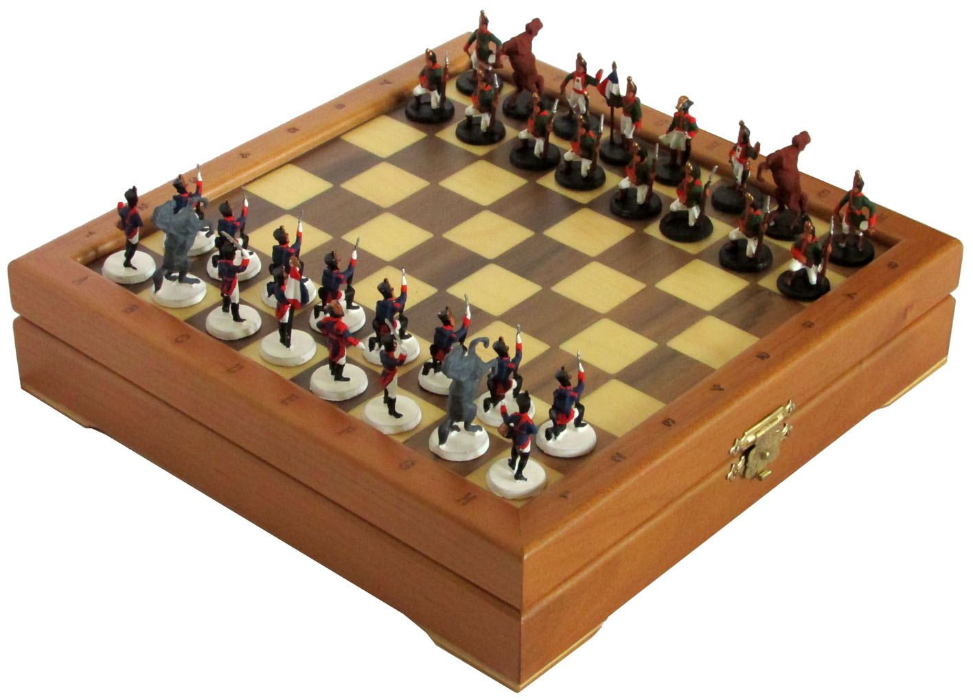 Шахматы мини с фигурами из олова покрашенными в сувенирном качестве